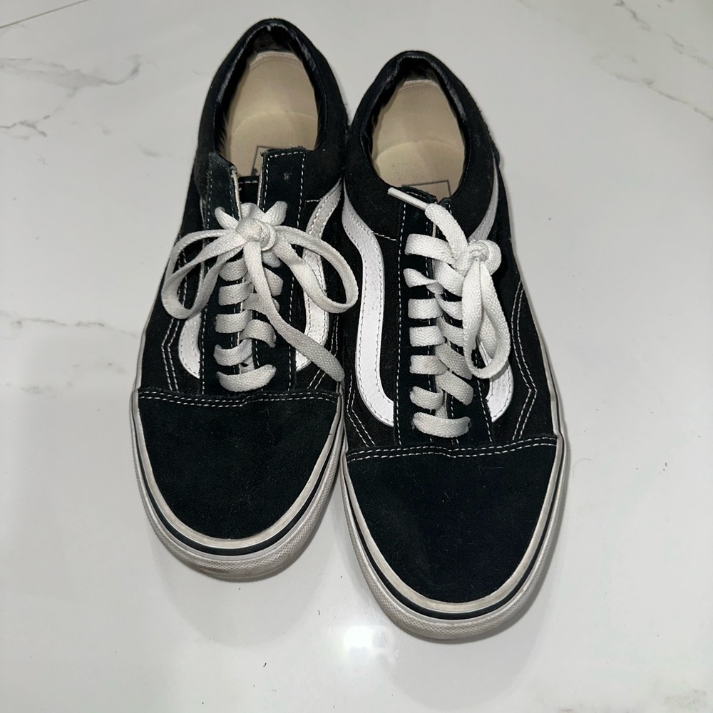 Vans Classic Black and White Lace-Up Shoes